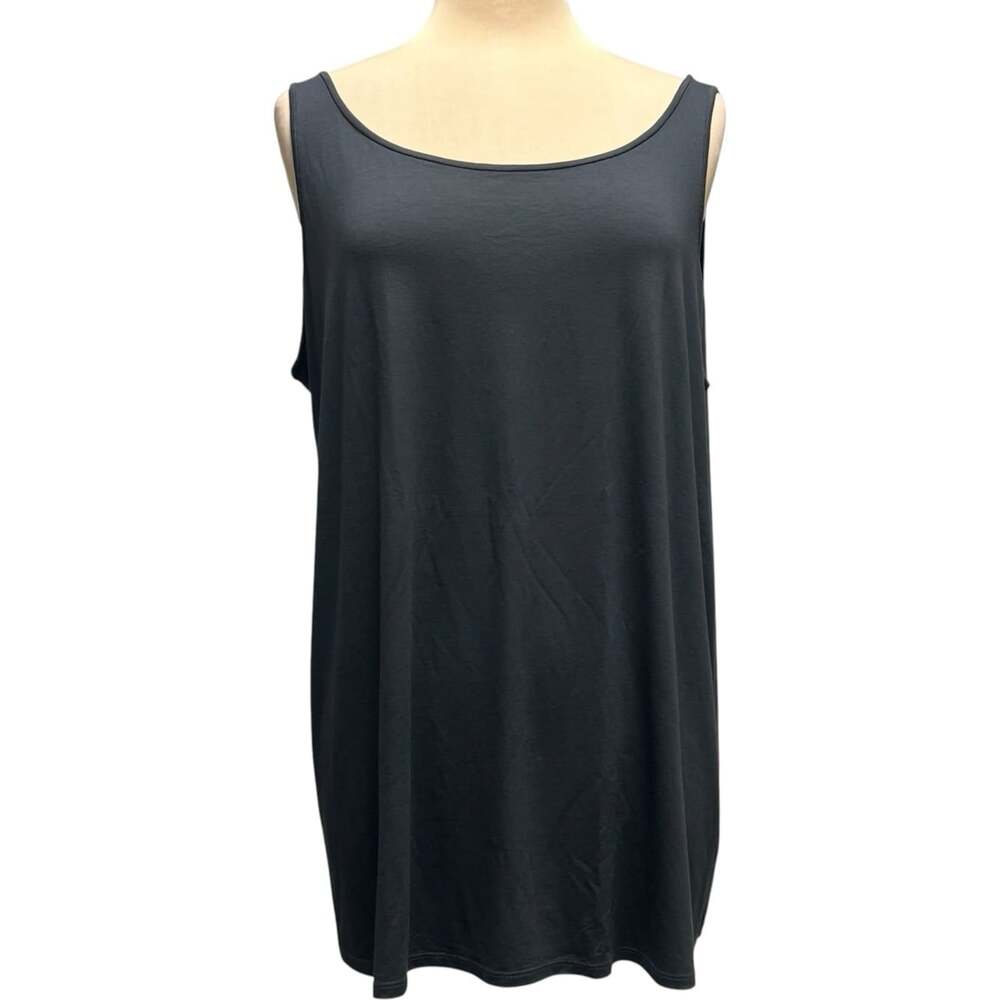 NWT Eileen Fisher Tank Top 1X Graphite Sleeveless Lightweight Viscose Jersey